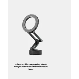 Manyetik Katlanabilir Araç Telefon Tutucu – Magsafe Uyumlu, 360° Ayarlanabilir, Güçlü Mıknatıs