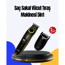 5 Başlıklı Çok Fonksiyonlu Saç Kesme ve Sakal Düzeltme Makinesi Erkek Bakım Aleti