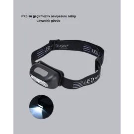 IPX5 Su Geçirmez Şarjlı LED Kafa Feneri | Hareket Sensörlü, Ayarlanabilir 60° Far