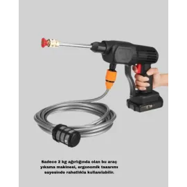 21V Akülü Basınçlı Yıkama Makinesi Çift Akülü Ve Hızlı Şarj Özellikli