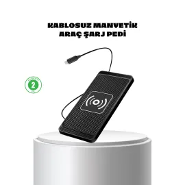 Manyetik Kablosuz Şarj Pedi 15W Hızlı Şarj Kaymaz Silikon Qi Destekli