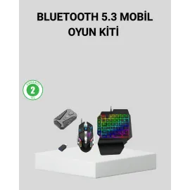 5in1 Mobil Oyun Kiti Bluetooth 5.3 Mini RGB Klavye Mouse Dönüştürücü Seti