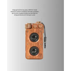 Ahşap Tarzı Kablosuz Hoparlör 5W Güçlü Bass Tf Usb Aux