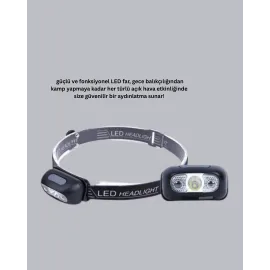 Gece Balıkçılığı İçin Ultra Parlak Şarjlı Kafa Lambası | 4 Işık Modu + Usb Şarj