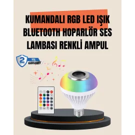 12W LED Ampul – Renkli Işık ve Dahili Hoparlör Özellikli