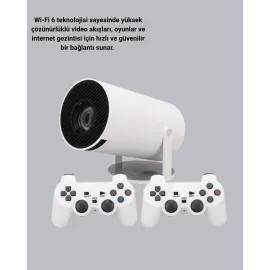 Wi-Fi 6 ve Bluetooth 5.0 Destekli 4K Akıllı Projeksiyon Cihazı