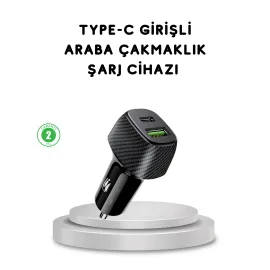 38W Araç Şarj Cihazı Type-C Pd Usb Hızlı Şarj Çift Port