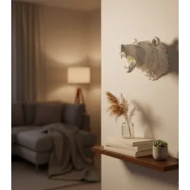 Krem Ayı Figürü Duvar Süsü Asılabilir Hediyelik Dekoratif 25X19 Cm